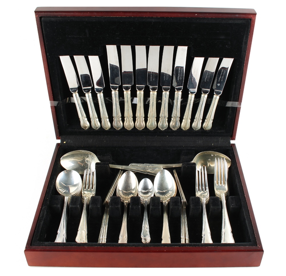 Property of a lady - a canteen containing a complete set of silver plated cutlery for six place