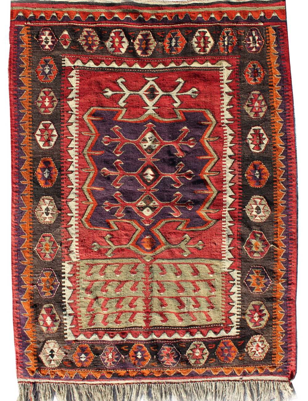 Property of a gentleman - a mid 20th century Turkish kelim, 81 by 57ins. (206 by 145cms.) (see