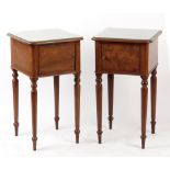 Property of a gentleman - a pair of Victorian mahogany pot cupboards, with turned legs (2).