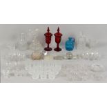 Property of a deceased estate - a quantity of assorted glassware including a pair of 19th century