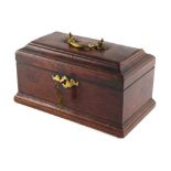 Property of a gentleman - an 18th century early George III mahogany tea-caddy, 10.65ins. (27cms.)