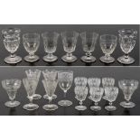 Property of a gentleman - twenty assorted drinking glasses, late 19th / early 20th century,