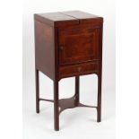 Property of a lady - a 19th century & later adapted mahogany washstand, with twin hinged top above a
