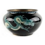 A Japanese cloisonne planter, Meiji period (1868-1912), decorated with two dragons, 11.5ins. (29.