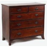 Property of a gentleman - an early 19th century George IV mahogany chest of two short & three long