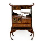 Property of a gentleman - a late 19th century Japanese parquetry & lacquer shodana on stand, 28.