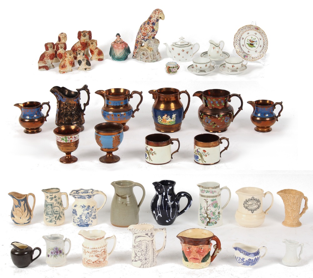 Property of a gentleman - a quantity of assorted ceramics including Victorian Staffordshire dogs &