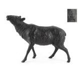 Property of a lady - a Japanese bronze model of a sheep, Meiji period (1868-1912), signed Koichi