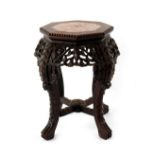 Property of a gentleman - a late 19th / early 20th century Chinese carved hardwood plantstand with