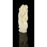 Property of a lady - a Chinese carved white jade figure of Shoulao, probably 19th century, 3.