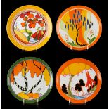 Property of a gentleman - four Wedgwood Clarice Cliff limited edition collector's plates, each 8ins.
