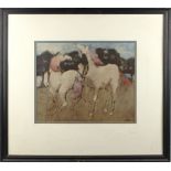 ARR - Property of a gentleman - Ray Wooldridge (b.1934) - 'TWO HORSES' - oil on board, 14.35 by 17.