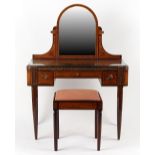 Property of a gentleman - a French Art Deco amboyna & floral marquetry inlaid dressing table with