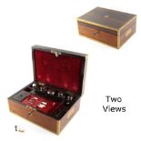 Property of a lady - a 19th century brass mounted rosewood vanity box, the fitted interior with