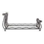 Property of a gentleman - a 1920's French steel double bedstead, 52ins. (132cms.) wide (see