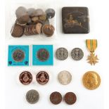 Property of a lady - a bag containing assorted coins including a QV 1898 crown & a Maria Theresa