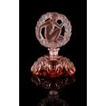 Property of a gentleman - a Czech Art Deco style pink glass scent bottle, by Jaroslav Pesnicak,