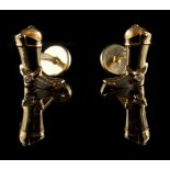 A pair of good grade Tiffany 18ct yellow gold & diamond cufflinks modelled as riding boots, each