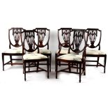 Property of a gentleman - a set of six reproduction Sheraton style dining chairs, including one