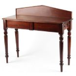 Property of a lady - a Victorian mahogany hall table with turned legs, 41ins. (104cms.) wide (see