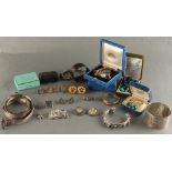 Property of a deceased estate - a bag containing assorted jewellery including an Egyptian silver