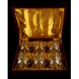 Property of a gentleman - a cased set of six Art Nouveau WMF plated glass holders with original