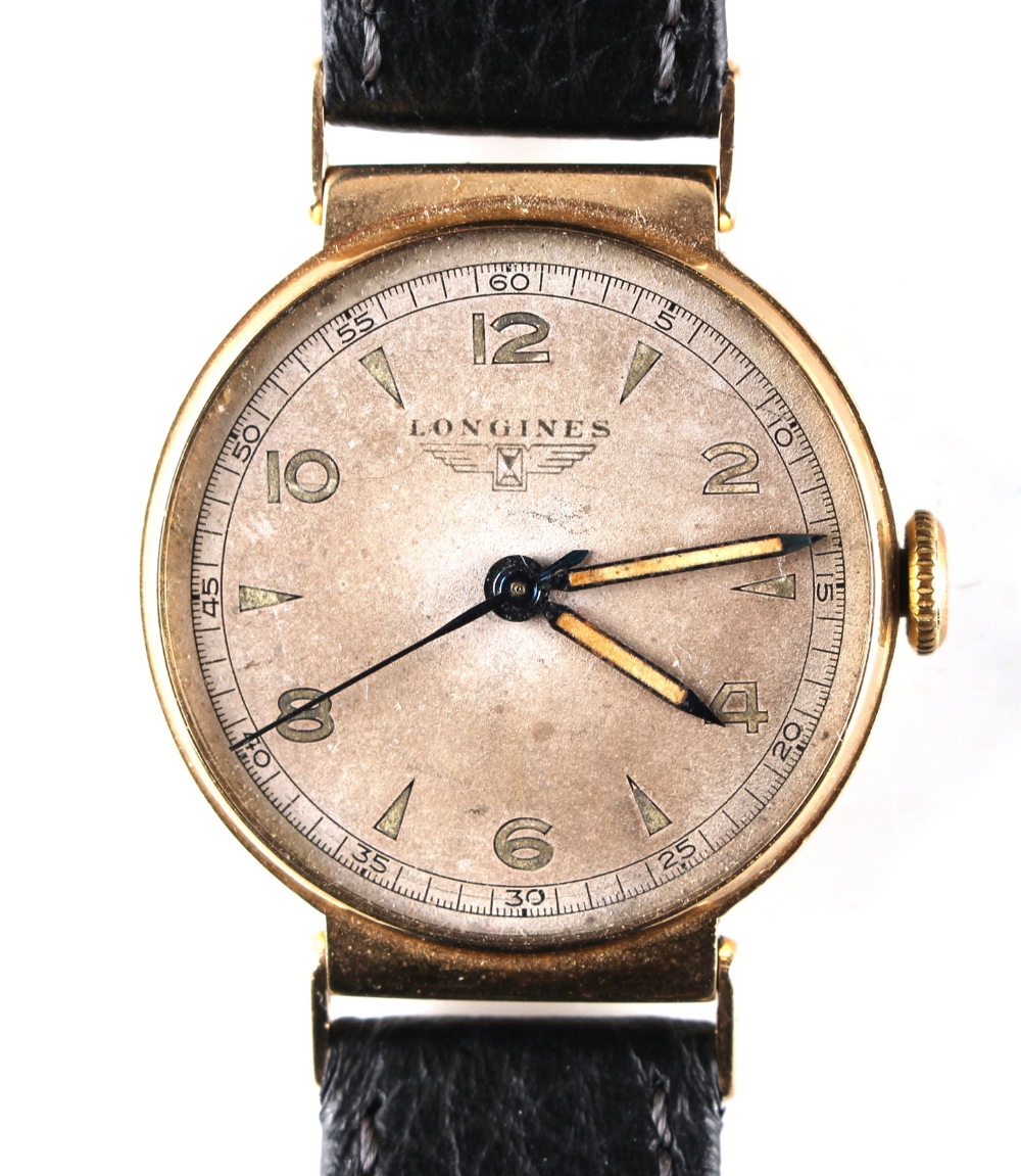 Property of a deceased estate - a gentleman's Longines 9ct yellow gold cased mechanical