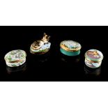 Property of a gentleman - four Halcyon Days enamel boxes or bonbonnieres including 'A Harmless