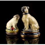 Property of a deceased estate - a Halcyon Days model of a Hogarth's pug 'Trump', 3.15ins. (8cms.)