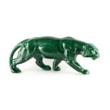 Property of a gentleman - an Art Deco Ceradheune green glazed pottery model of a panther, 18.