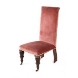 Property of a lady - an early 19th century William IV faux rosewood nursing chair, with pink