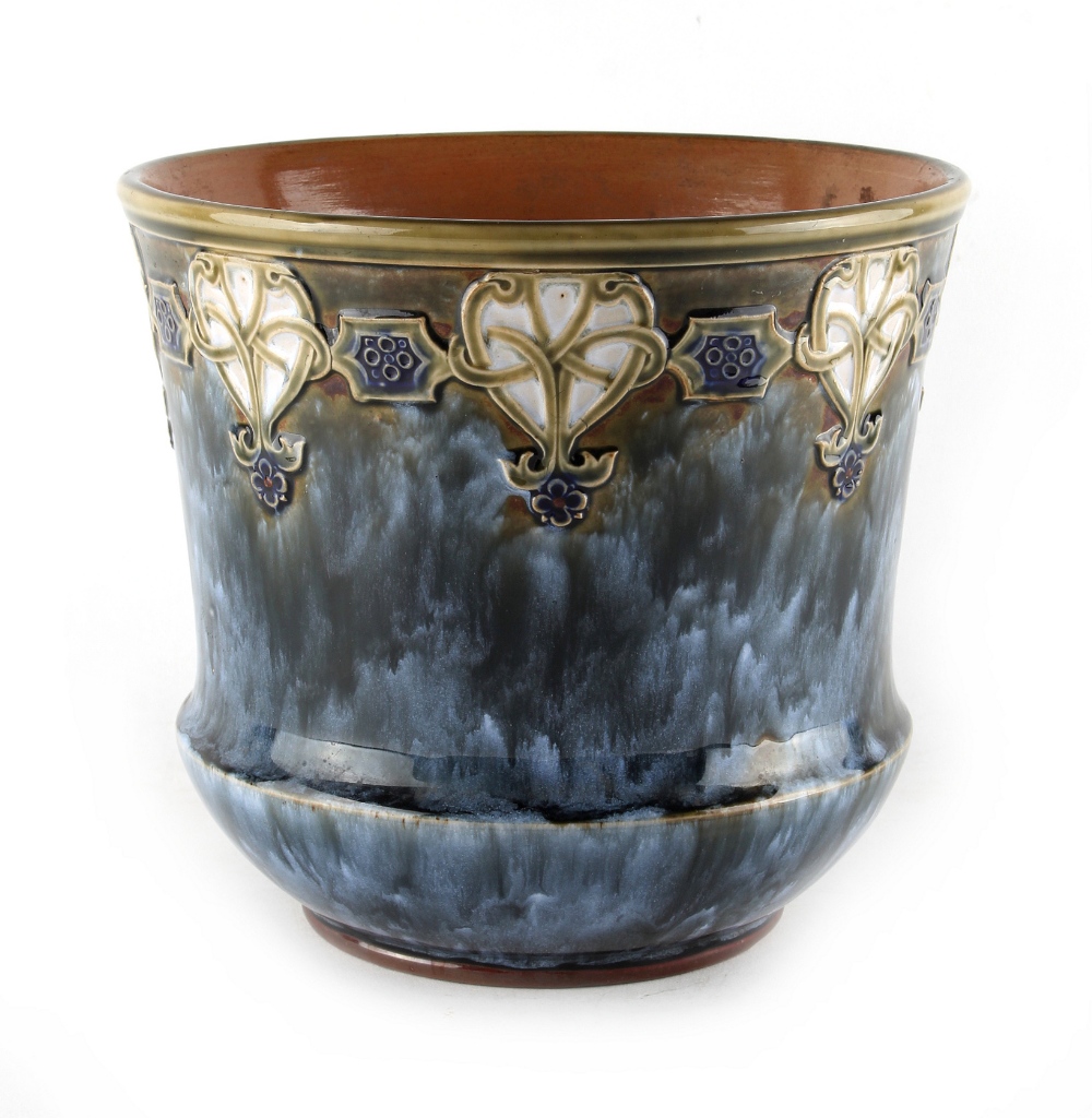 Property of a deceased estate - an Art Nouveau Royal Doulton stoneware planter, circa 1905,