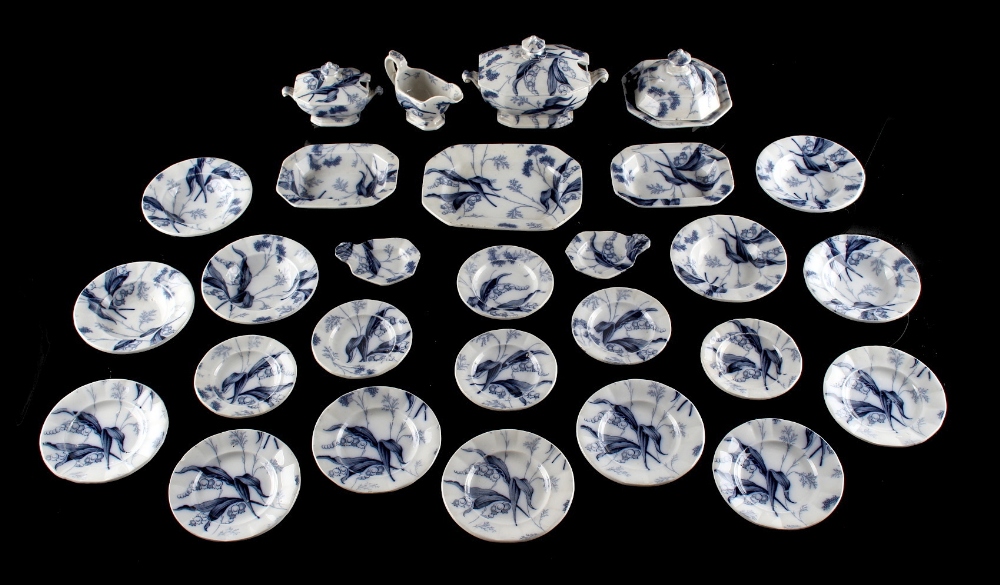 Property of a lady - a 19th century English blue & white twenty-eight piece doll's china dinner