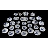 Property of a lady - a 19th century English blue & white twenty-eight piece doll's china dinner