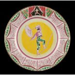 Property of a gentleman - a Clarice Cliff 'Bizarre' plate from the circus range designed by Dame