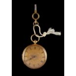 Property of a deceased estate - a Victorian 18ct yellow gold cased pocket watch, with floral