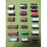Nineteen Assorted Hornby Dublo Three Rail Wagons, all playworn.