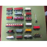 Approximately Twenty Pieces of Hornby Dublo, both two and three rail rolling stock, including