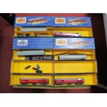 Six Hornby Dublo T.P.O Mail Van Sets, one appears complete, rest parts missing spares/repair, all