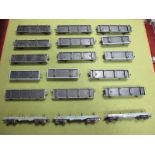 Eighteen Hornby Dublo Three Rail Bogie Bolster Wagons, comprising of Eight Wheeled Double Bogie