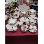 Royal Albert 'Old Country Roses' Dinnerware, comprising six dinner plates, seven side plates, six