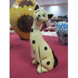 Lorna Bailey Pottery - Snowy the Cat, limited edition 1/1 in this colourway, 14.5cm high.