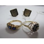 A 9ct Gold Dress Ring, of Victorian style; together with a cluster ring, indistinctly stamped and