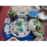 Three Pottery Flying Ducks, Wade tea set, Beswick & Newhall teapots, homemaker plates, etc:- One