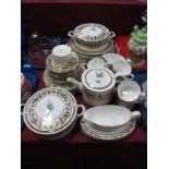 A Royal Worcester "Windsor" Pattern Dinner Service, comprising six each dinner, side, tea plates,