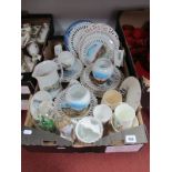 A Good Collection of Early XX Century Porcelain Souvenir Wares, including ribbon plates, vases,