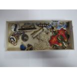 Essex Crystal Style Brooch, micromosaic, 'Mother' and other brooches, floral belt buckle, blue and