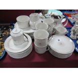 A Royal Doulton 'Morning Star' Tea Service, eight place setting, with sandwich plate, teapot,