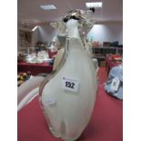 A Murano Model Polar Bear, white with clear glass casing, height 25.5cm.