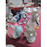 Royal Doulton Figure of 'Spring Morning' HN 1922; together with a Lladro figure of a girl with a